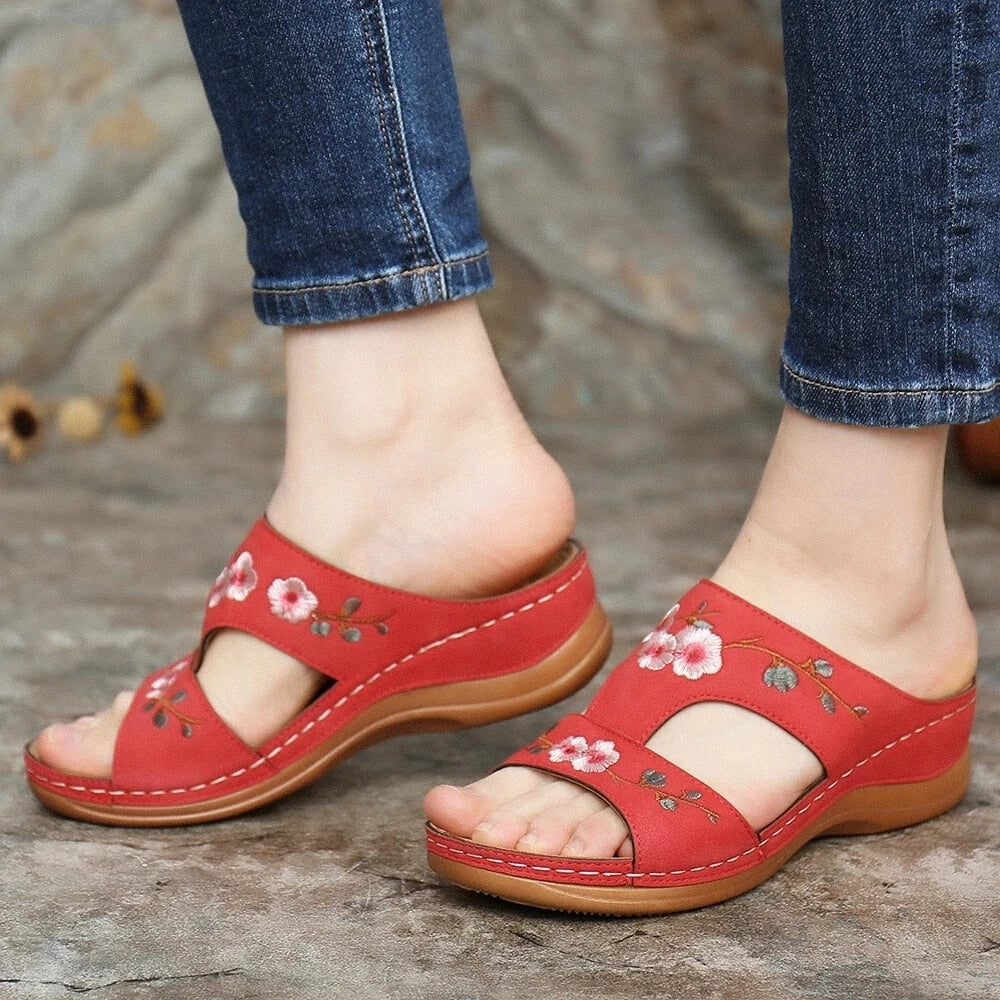 Dames bloemensandalen