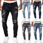 Slim-fit jeans Luuk met gescheurde details