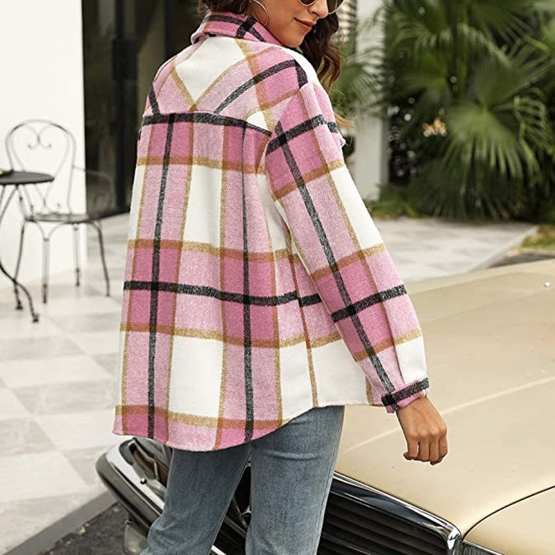 Plaid jas voor dames