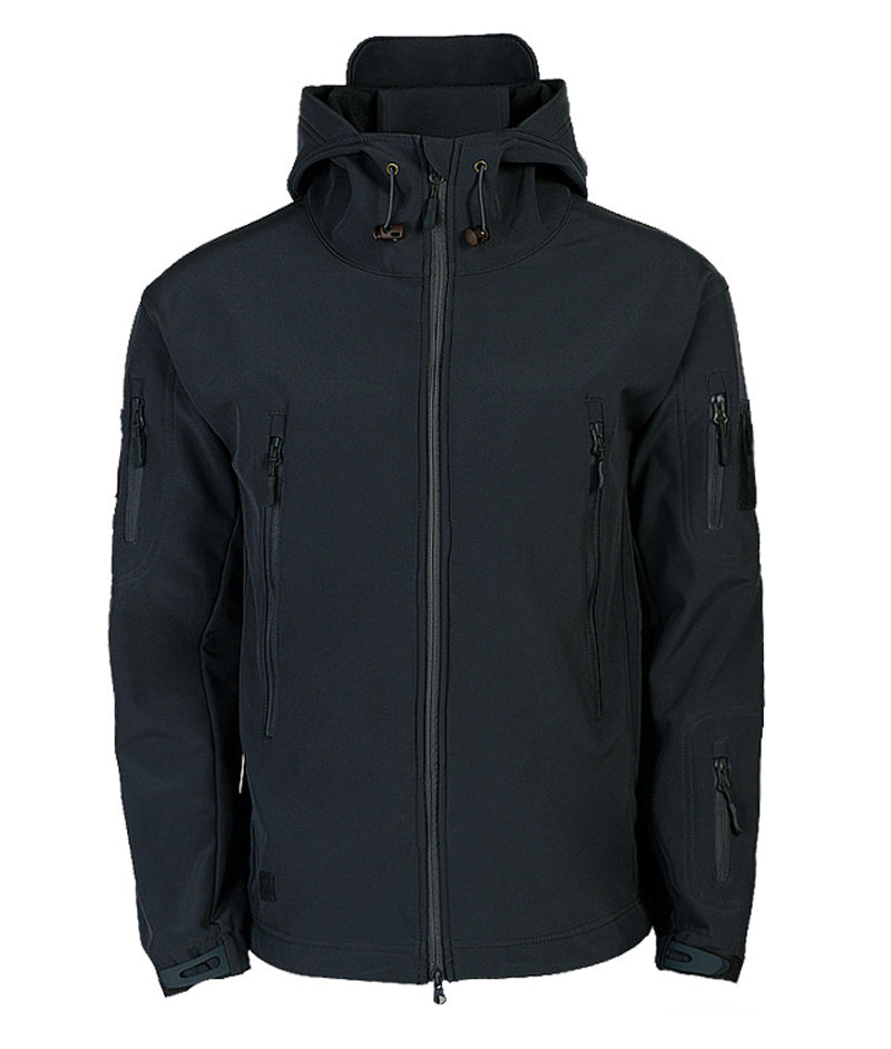 Heren tactische winddichte softshell jas met capuchon