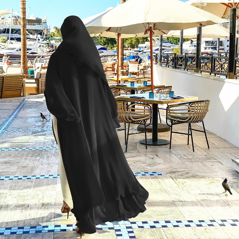 Open amina abaya met hijab
