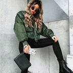 Korte bomber jacket voor dames