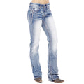 Dames bootcut jeans met vlag details