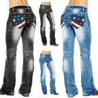 Dames bootcut jeans met vlag details