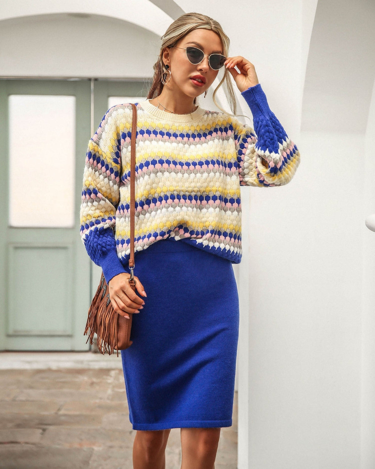 2-delige set voor dames I trui en rok – Noor