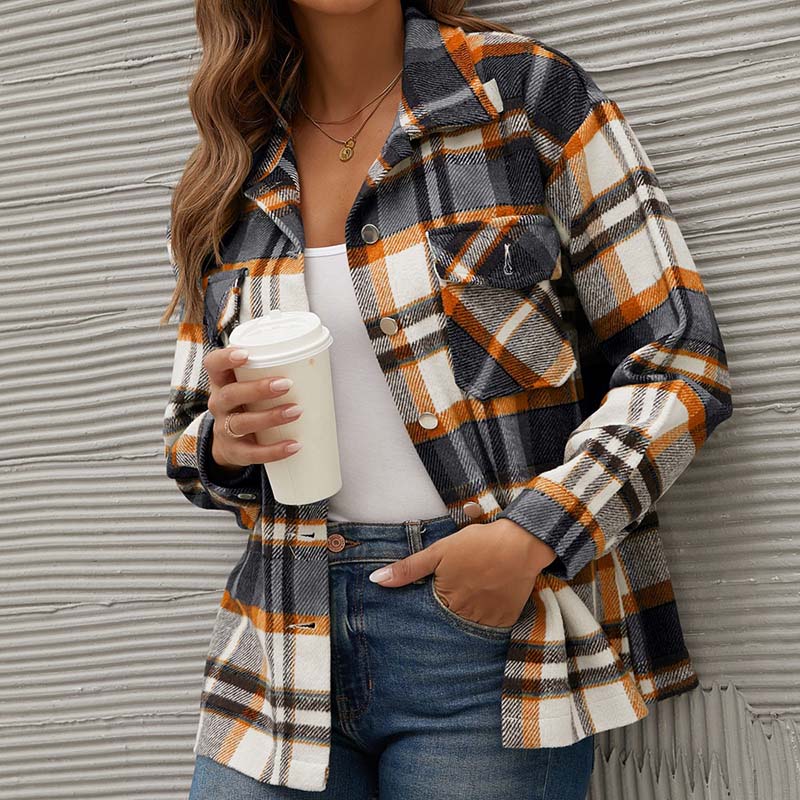 Checkered tussenjas voor de herst – Janou jas