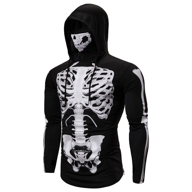 Heren-Hoodie met geïntegreerde skull-masker – herfst-editie shadowx
