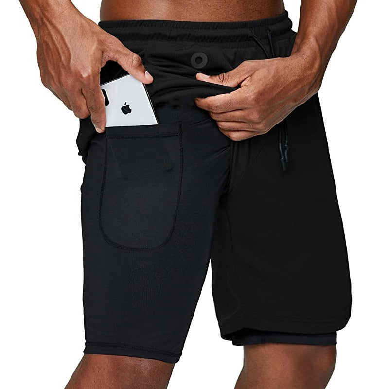 Berthold | Hardloopshort met korte binnentight en telefoonzak
