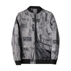 Heren bomberjack met abstracte print
