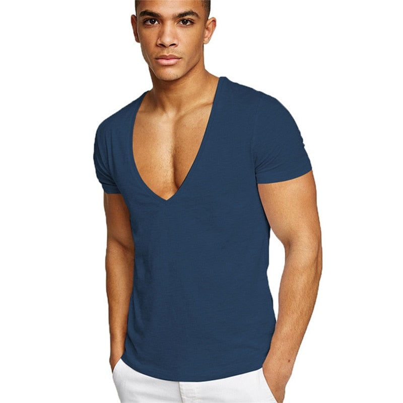 Lässig en figuuraccentuerend heren V-hals T-shirt