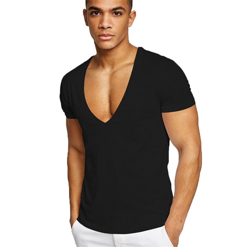 Lässig en figuuraccentuerend heren V-hals T-shirt