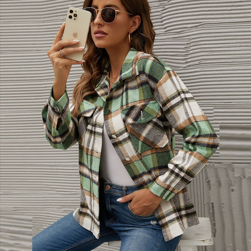 Checkered tussenjas voor de herst – Janou jas