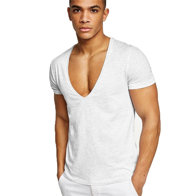 Lässig en figuuraccentuerend heren V-hals T-shirt