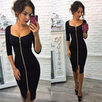 Herfst bodycon jurk met rits