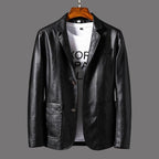 Heren leren blazer