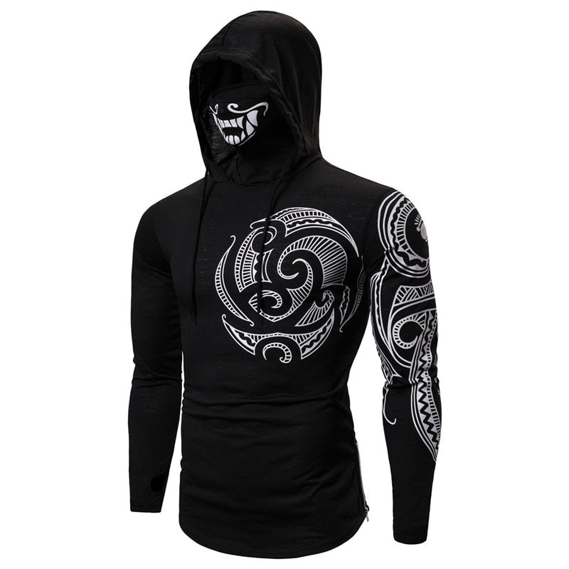 Heren-Hoodie met geïntegreerde skull-masker – herfst-editie shadowx