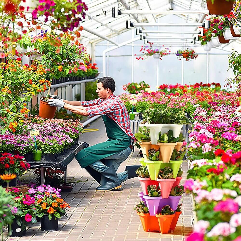 Ruimtebesparende stapelbare plantenpotten