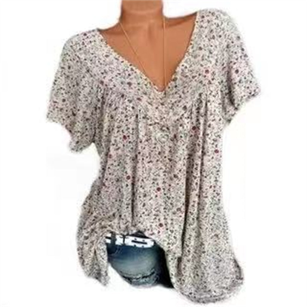 Dames boho zomerblouse met bloemenprint