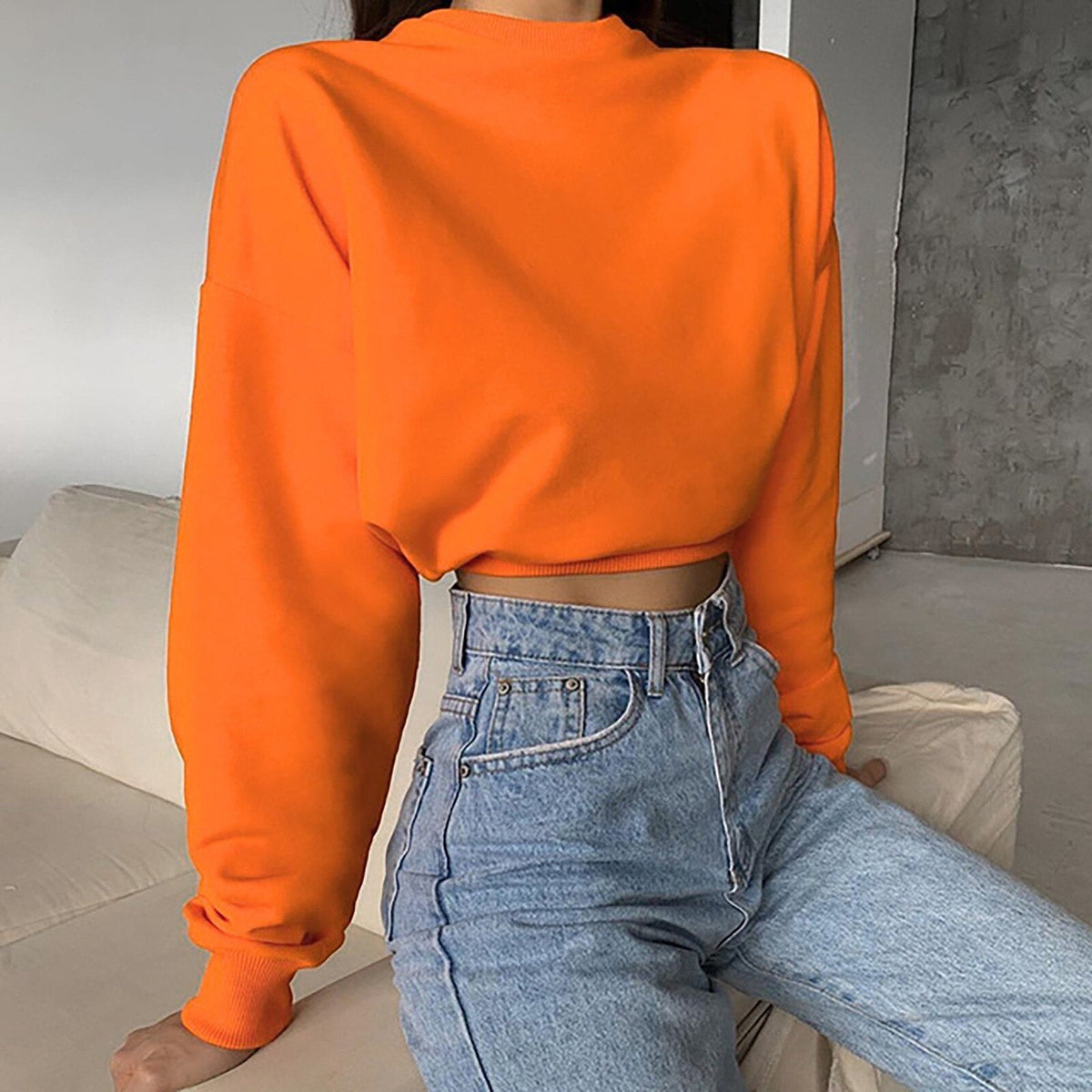 Crop trui met lange mouwen voor dames