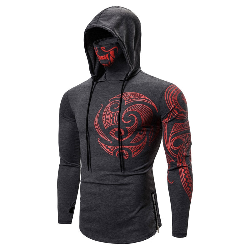 Heren-Hoodie met geïntegreerde skull-masker – herfst-editie shadowx