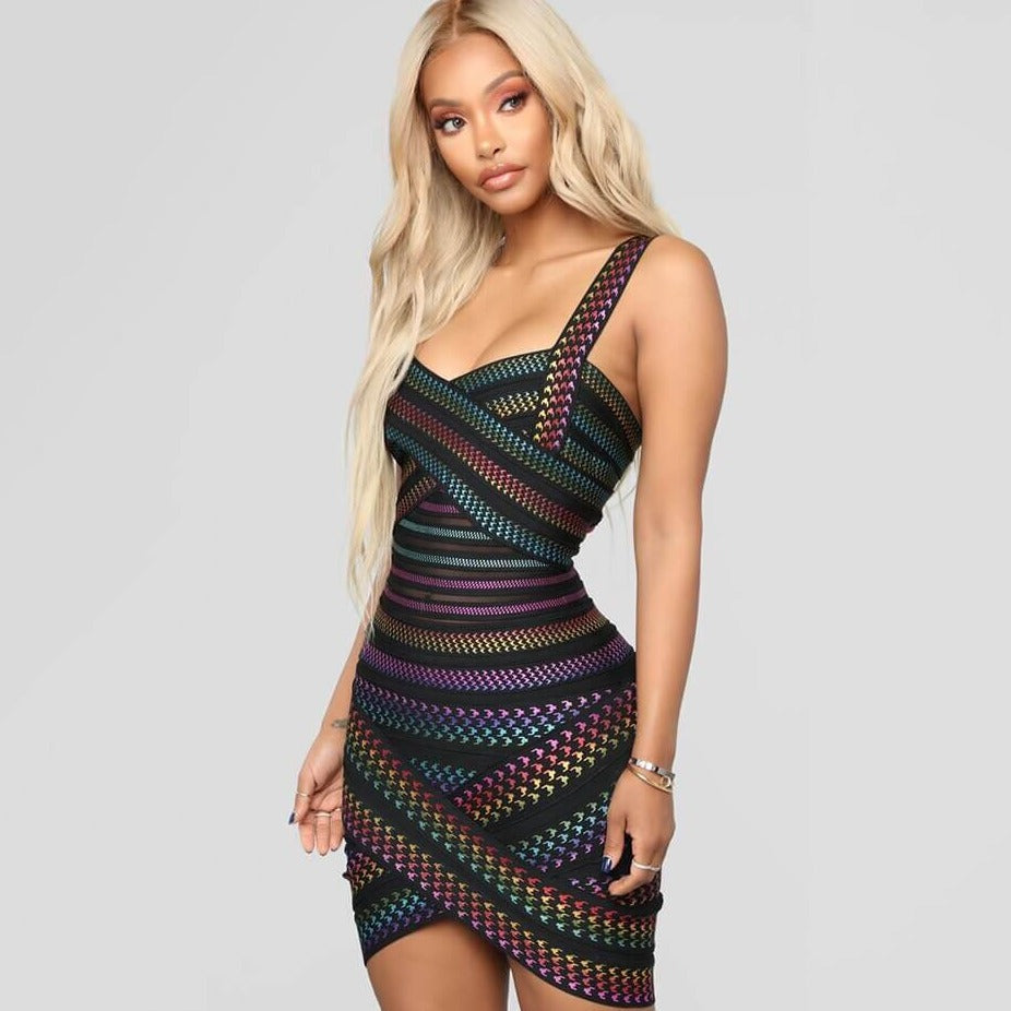 Gestreepte bodycon