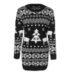 Warme gebreide kersttrui – hertenpatroon lange mouw winterpullover