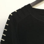 Gebreide herentrui met streepdetails