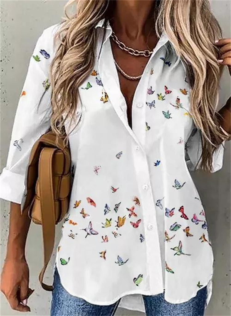 Blouse met vlinderprint
