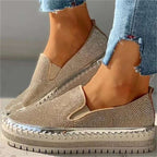Glitterende dames loafer met comfortzool