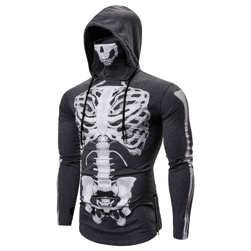 Heren-Hoodie met geïntegreerde skull-masker – herfst-editie shadowx