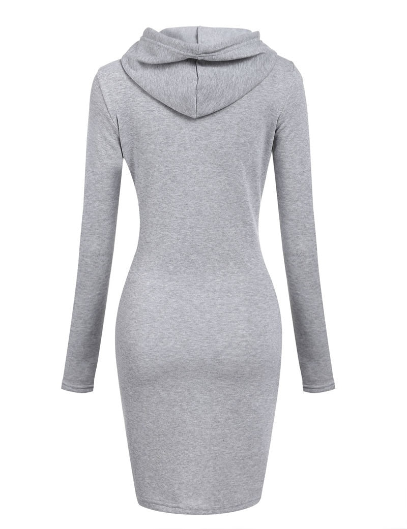 Sweatshirt jurk met hoodie voor dames