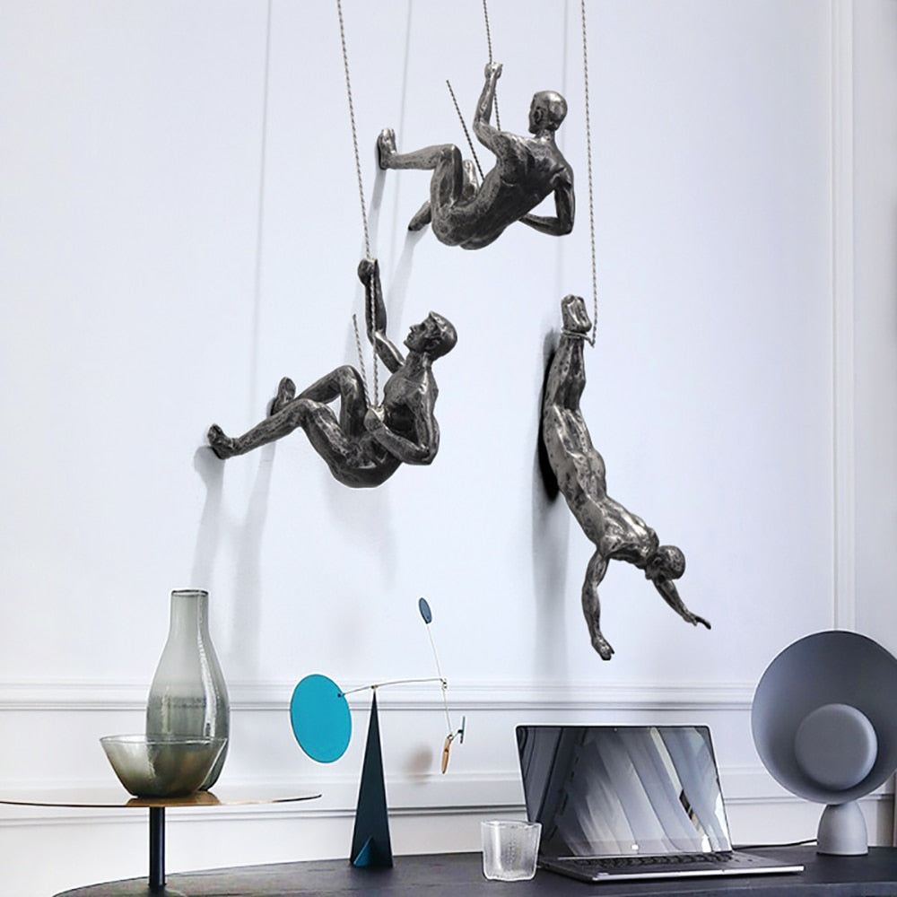 Bergbeklimmer wandsculptuur