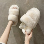 Zachte winter slippers Fluffy flops