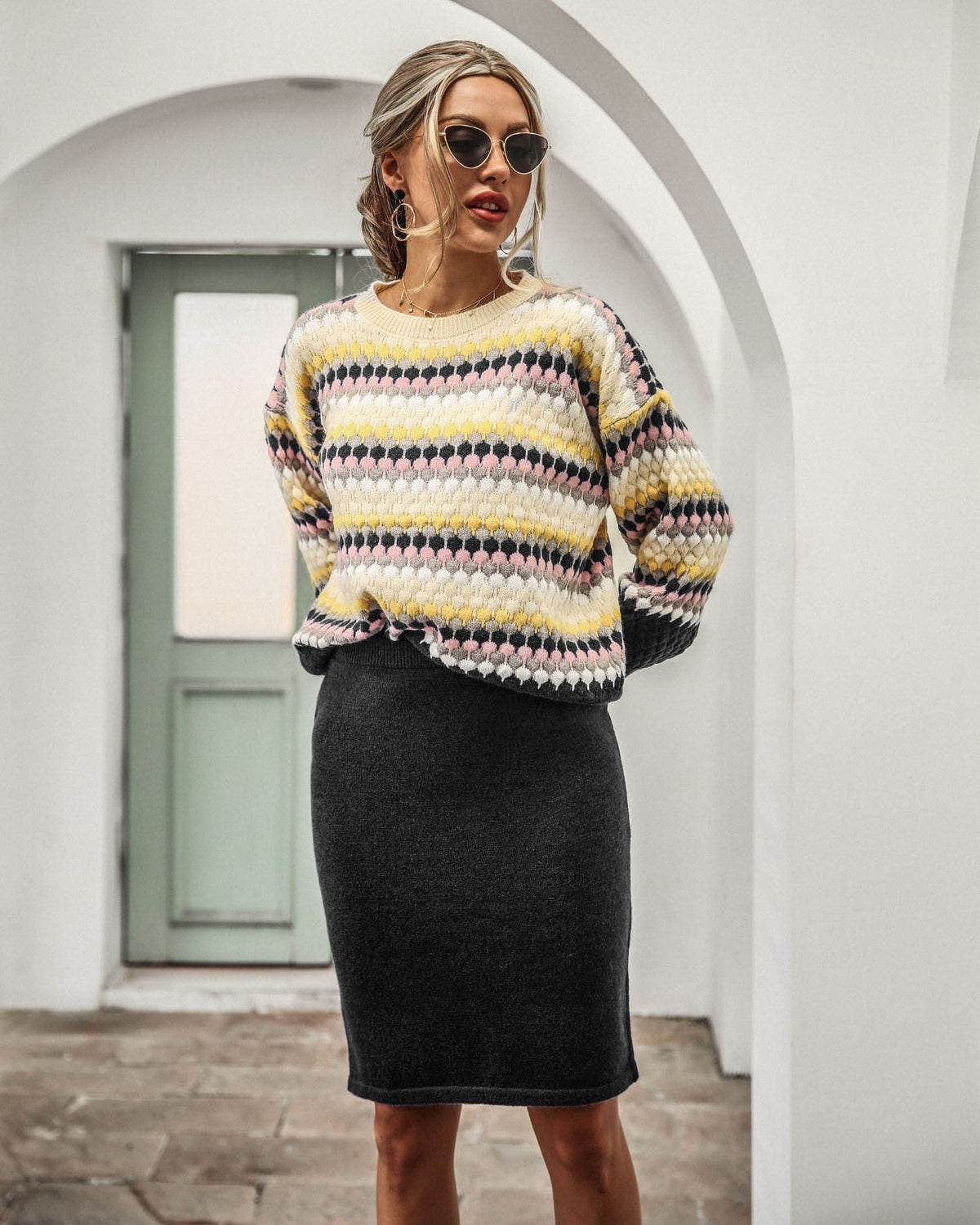 2-delige set voor dames I trui en rok – Noor
