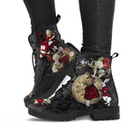 Winterschoenen met bloemen- en schedelmotief