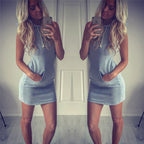 Mouwloos mini zomerjurk met twist detail