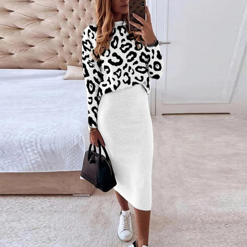 2-delige set voor dames I trui en bodycon rok