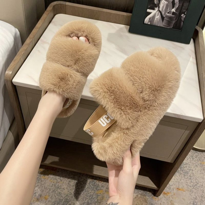Zachte winter slippers Fluffy flops