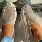 Glitterende dames loafer met comfortzool
