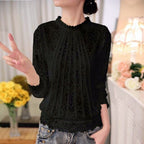 Kanten damesblouse met lange mouwen