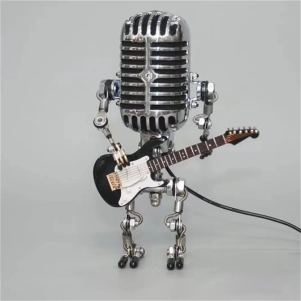 Decoratieve microfoon robotlamp met gitaar