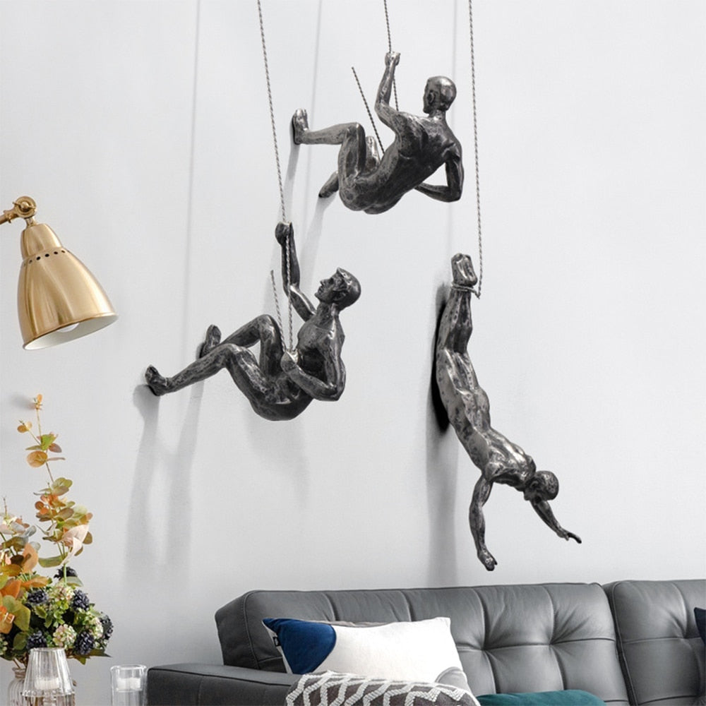 Bergbeklimmer wandsculptuur