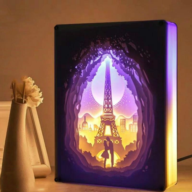 Exclusieve 3D nachtlamp 3D carving — afbeelding 2