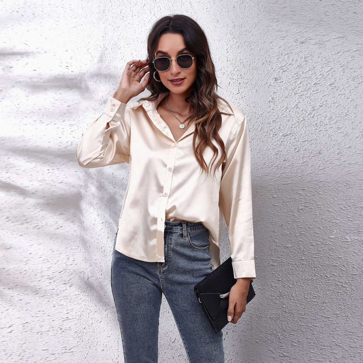 Noya | Satijnen damesblouse