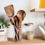 Natuurlijke houten keukenset