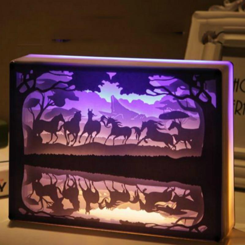 Exclusieve 3D nachtlamp 3D carving — afbeelding 9