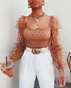 Tiffany top met mesh