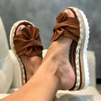 Plateausandalen met knoopdetail