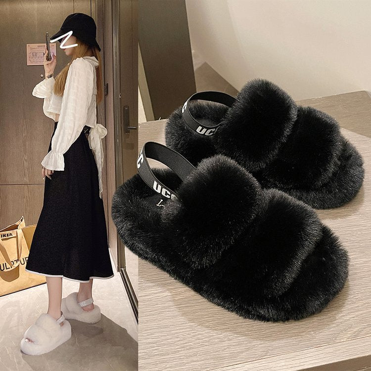 Zachte winter slippers Fluffy flops