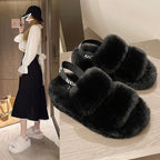 Zachte winter slippers Fluffy flops